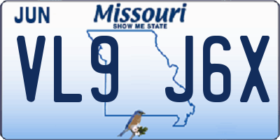 MO license plate VL9J6X