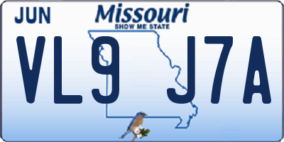 MO license plate VL9J7A