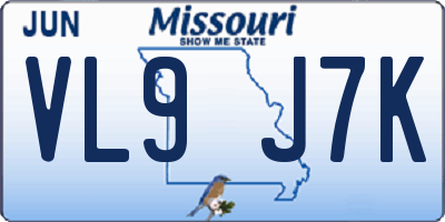 MO license plate VL9J7K