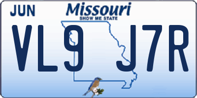 MO license plate VL9J7R