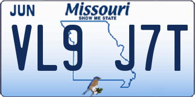 MO license plate VL9J7T