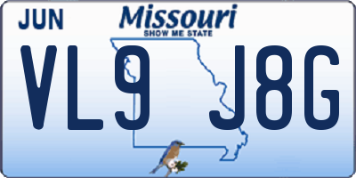 MO license plate VL9J8G