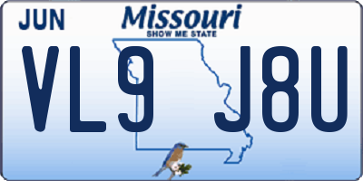 MO license plate VL9J8U