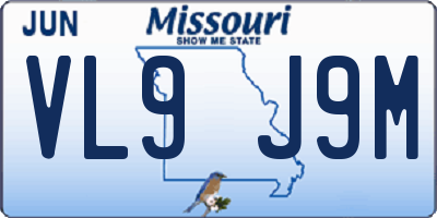 MO license plate VL9J9M