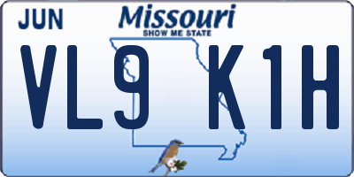 MO license plate VL9K1H