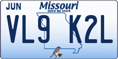 MO license plate VL9K2L
