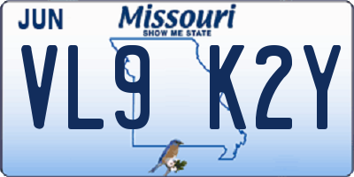 MO license plate VL9K2Y