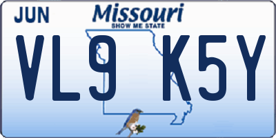 MO license plate VL9K5Y