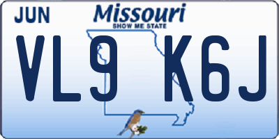MO license plate VL9K6J