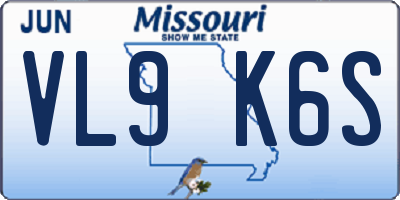 MO license plate VL9K6S
