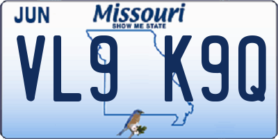 MO license plate VL9K9Q