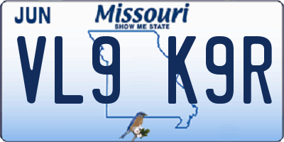 MO license plate VL9K9R