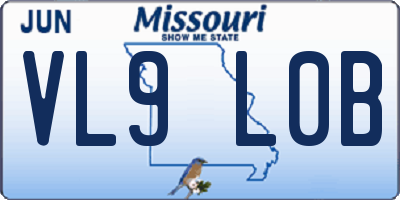 MO license plate VL9L0B