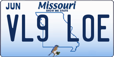 MO license plate VL9L0E