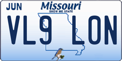 MO license plate VL9L0N