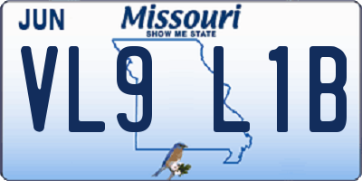 MO license plate VL9L1B