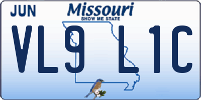 MO license plate VL9L1C