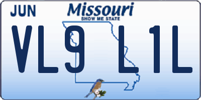 MO license plate VL9L1L
