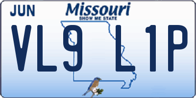 MO license plate VL9L1P
