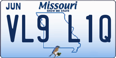 MO license plate VL9L1Q