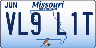 MO license plate VL9L1T