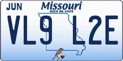 MO license plate VL9L2E