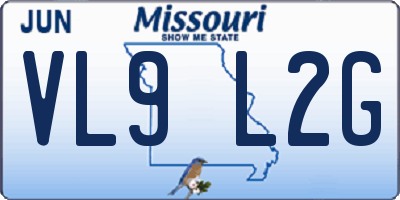 MO license plate VL9L2G