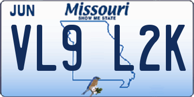 MO license plate VL9L2K