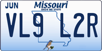 MO license plate VL9L2R