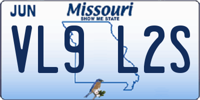 MO license plate VL9L2S