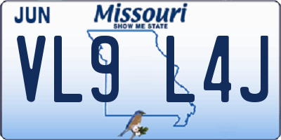 MO license plate VL9L4J