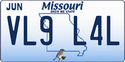 MO license plate VL9L4L