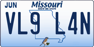 MO license plate VL9L4N
