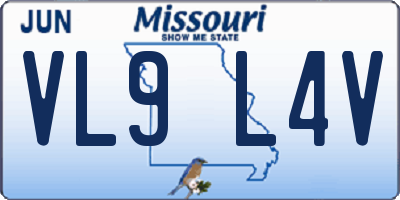 MO license plate VL9L4V