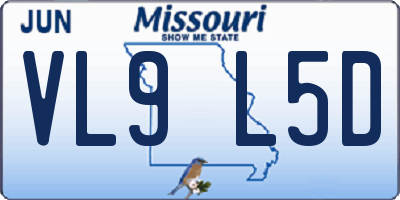 MO license plate VL9L5D