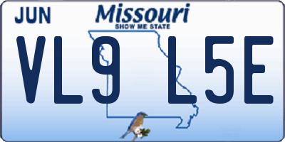 MO license plate VL9L5E