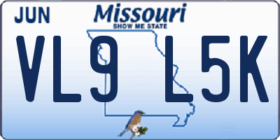 MO license plate VL9L5K