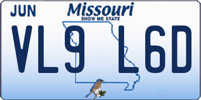 MO license plate VL9L6D