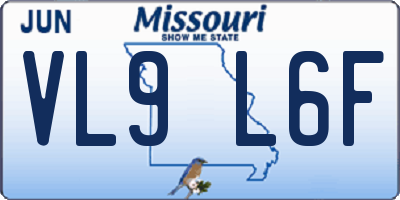 MO license plate VL9L6F