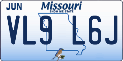 MO license plate VL9L6J