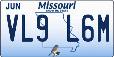 MO license plate VL9L6M