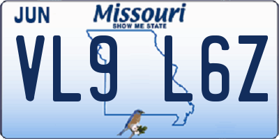 MO license plate VL9L6Z