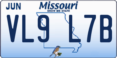 MO license plate VL9L7B