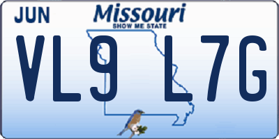 MO license plate VL9L7G