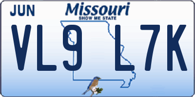 MO license plate VL9L7K