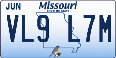 MO license plate VL9L7M