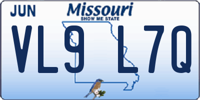 MO license plate VL9L7Q