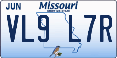 MO license plate VL9L7R