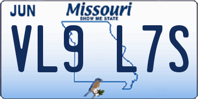 MO license plate VL9L7S