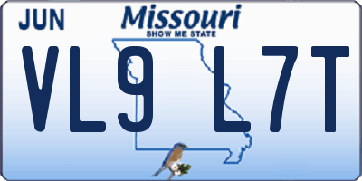 MO license plate VL9L7T